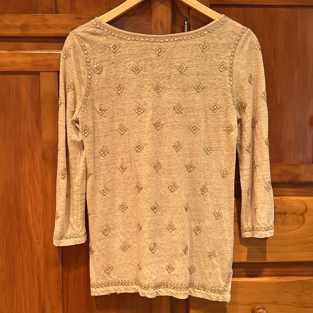 Calypso St. Barth Camel Linen Tunic Size Small - image 4